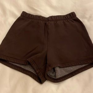 Brown TNA cozy AF sweatshorts